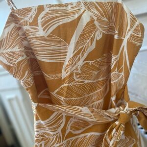 L'ATISTE Yellow Leaf Print Dress